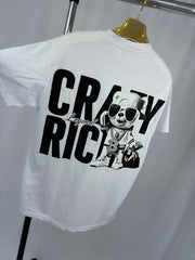 Tricou Barbati “ CRAZY RICH” Alb