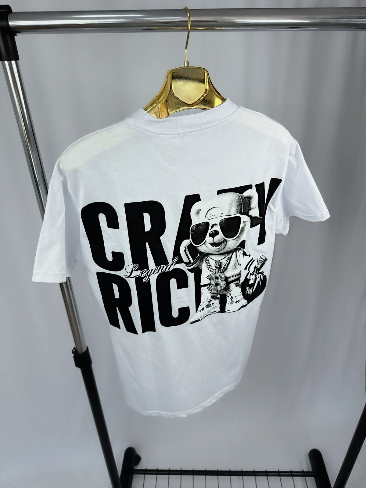 Tricou Barbati “ CRAZY RICH” Alb