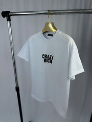 Tricou Barbati “ CRAZY RICH” Alb