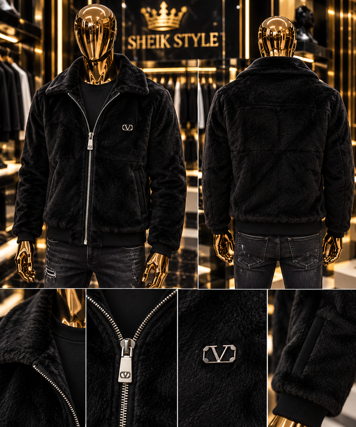 GEACA BLANA PREMIUM “V” BLACK