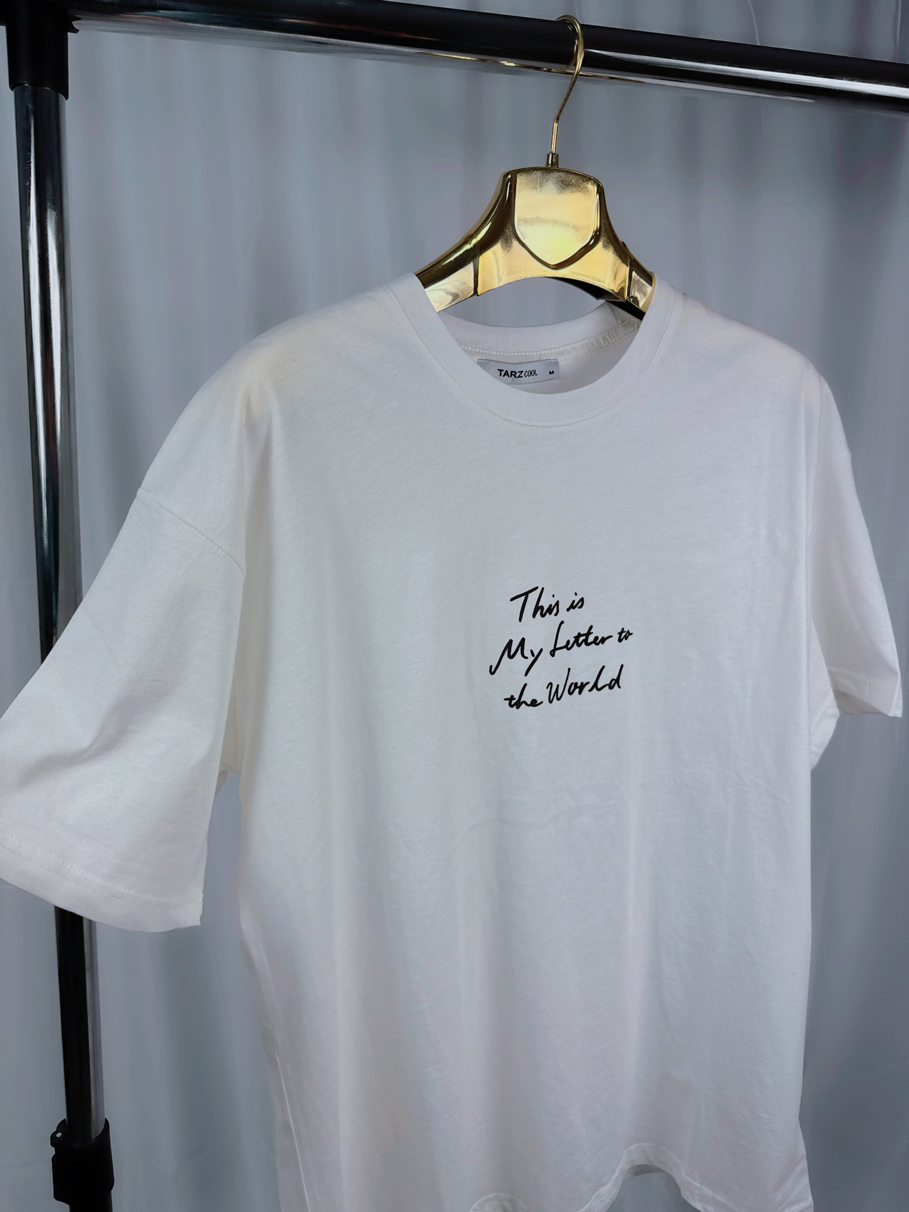 Tricou Barbati “ Letter” Alb Oversize