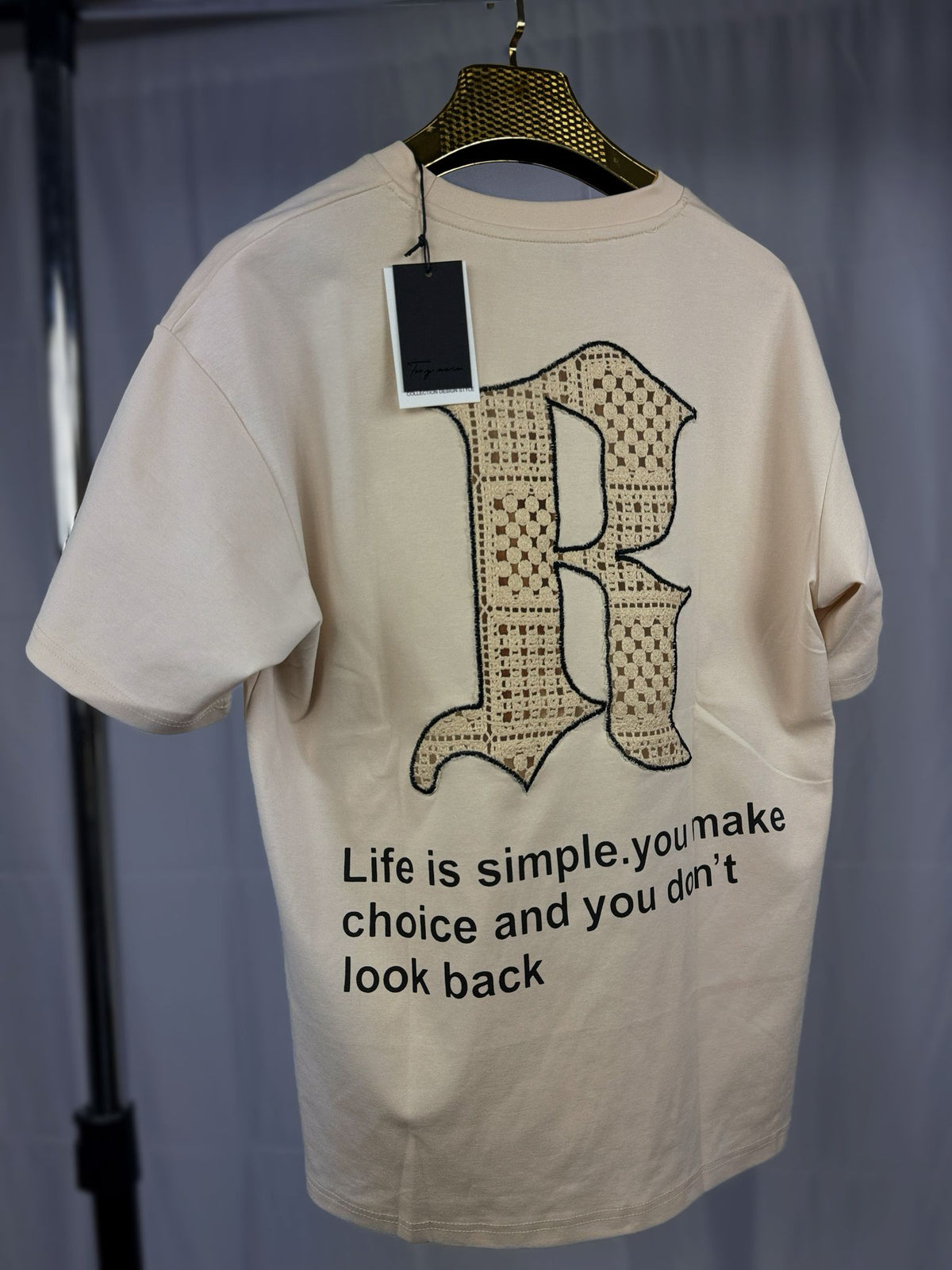 Tricou Barbati " ROCK" Crem